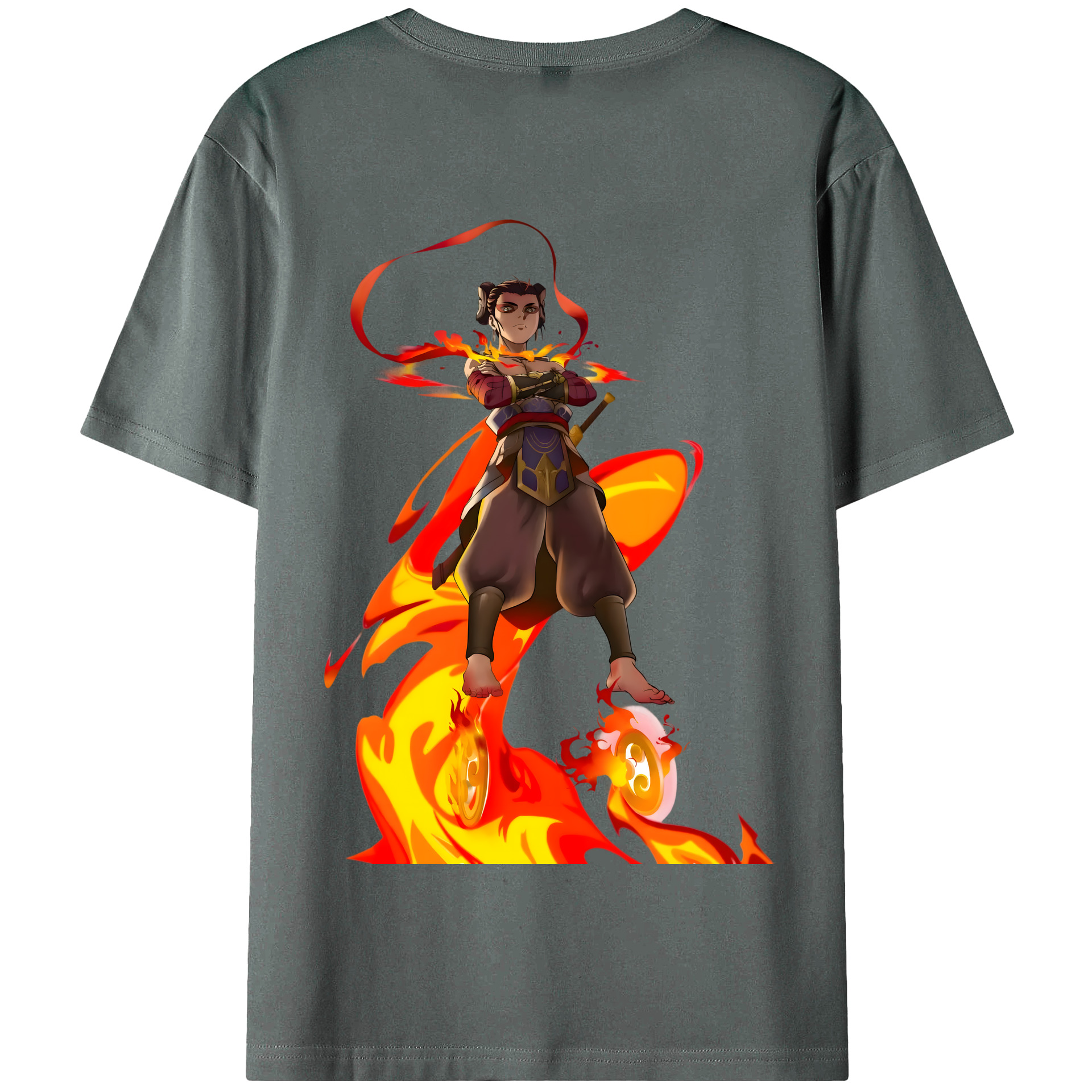 （画像用） Ne Zha 2 ナタ 魔童の大暴れ 綿100％半袖Tシャツ（背面プリント）